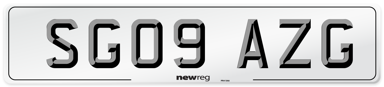 SG09 AZG Number Plate from New Reg